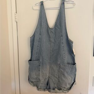 Free People Light Blue Overalls Denim One Piece